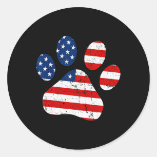 Adesivo 4º De Julho Cachorro Paw Usa Bandeira Americana In