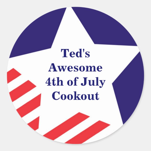 Adesivo 4º de julho estrelado estrelado americano vermelho (Frente)