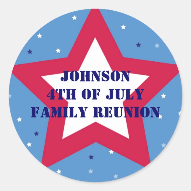 Adesivo 4º de julho estrelado estrelado americano vermelho (Frente)