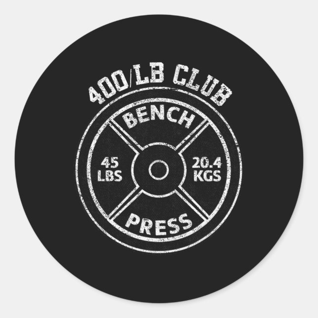 Adesivo 400 Lbs Pound Bench Press Club Gym Weightlifting P (Frente)