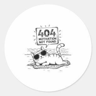 Adesivo 404 Motivação Não Encontrada Gato Preguiçoso Diver