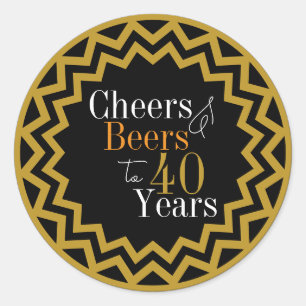 Adesivo 40 Anos Brindes e Cervejas