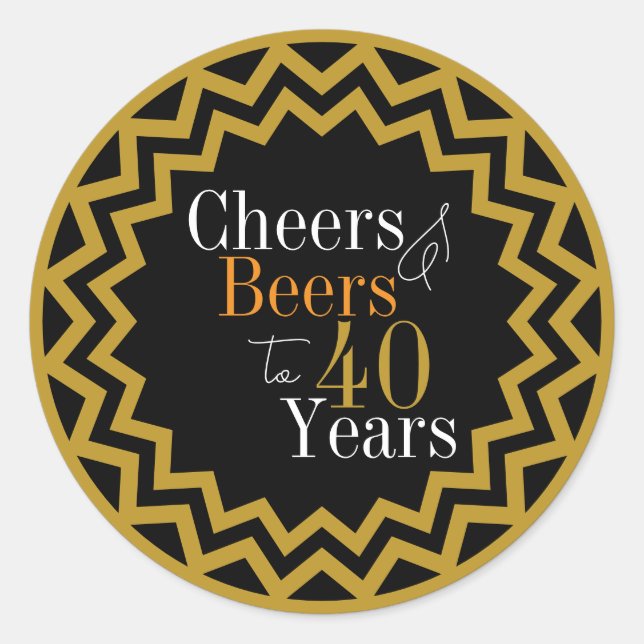 Adesivo 40 Anos Brindes e Cervejas (Frente)