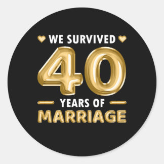 Adesivo 40 Anos Casamento 40.º Aniversário De Casamento