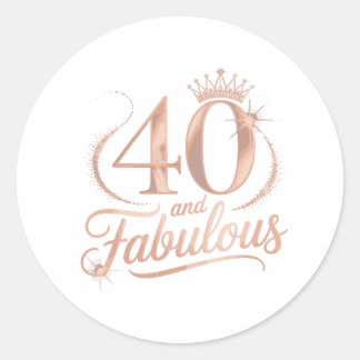 Adesivo 40 Anos e Fabulosa Celebração de Aniversário da Ra