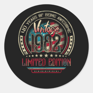 Adesivo 40 Anos Incrível aniversário de 40 anos Vintage 19