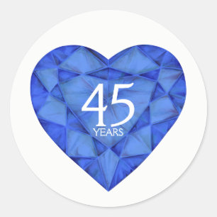 Adesivo 40 da safira do coração da aguarela anos de