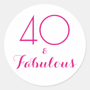 Adesivo 40 e aniversário de 40 anos fabuloso da tipografi