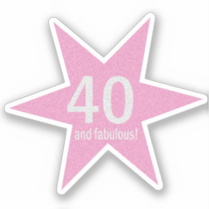 Adesivo 40 e aniversário fabuloso