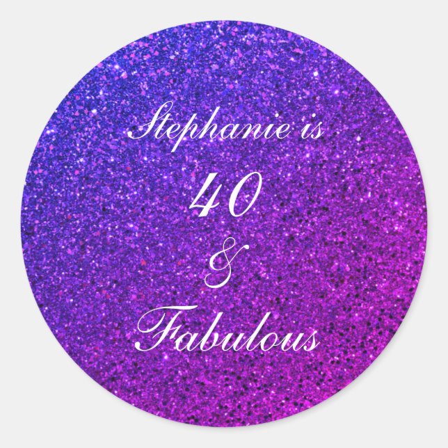 Adesivo 40 E Bela-Mama Rosa Rosa De Aniversário Fabulosa (Frente)