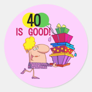 Adesivo 40 é Boas Camisetas e presentes de aniversário