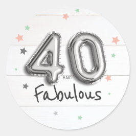Adesivo 40 e fabulosas estrelas de balões de folhas no ani