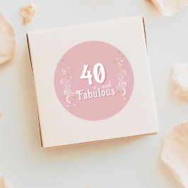 Adesivo 40 e Fabuloso aniversário de 40 anos cor-de-rosa f