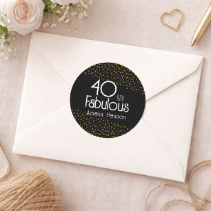 Adesivo 40 e Fabuloso Brilho Dourado Aniversário de 40 ano