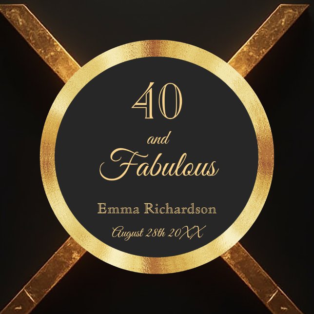 Adesivo 40 e famoso nome de ouro negro (Criador carregado)