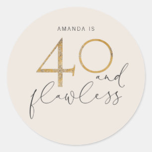 Adesivo 40 e Nome da Cinza Dourada rosa sem falhas