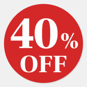 Adesivo 40% OFF Red Background Classic Round Sticker