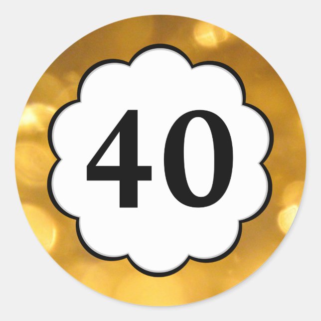 Adesivo 40 - Ouro Numbers Sticker (Frente)