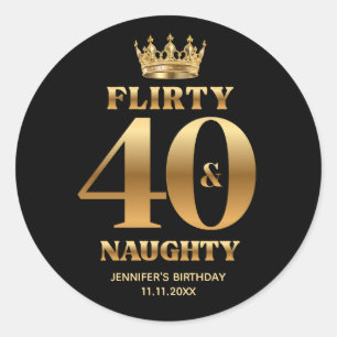 Adesivo 40 sensual e safada, 40 anos de idade dourado pret