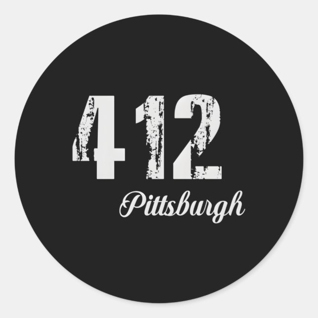 Adesivo 412 Código de área de Pittsburgh em relevo (Frente)