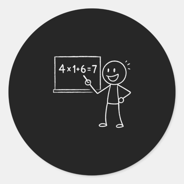 Adesivo 41 67 Meme 41 67 Engraçado Professor de Matemática (Frente)