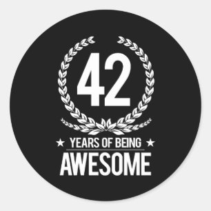 Adesivo 42nd Aniversário (42 anos de ser impressionantes)