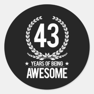 Adesivo 43º Aniversário (43 Anos De Esforço)