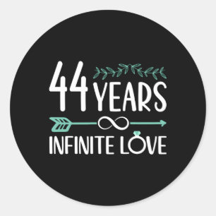 Adesivo 44 anos Aniversário de Casamento de 44 de Amor Inf