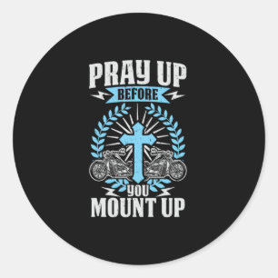 Adesivo 44.Biker Retrovintage Pray Up Antes De Montar