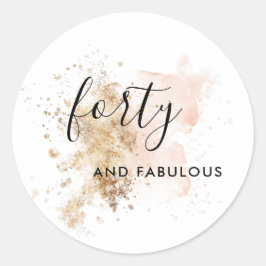 Adesivo 44aniversário de 40 anos, Rosa E Dourado