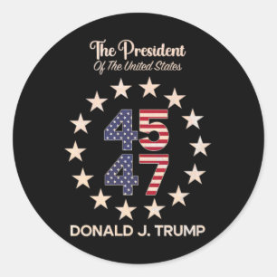 Adesivo 45 47 Donald Trump 2024 American Flag (em Byck)