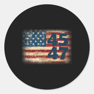 Adesivo 45 47 Donald Trump 2025 American Flag
