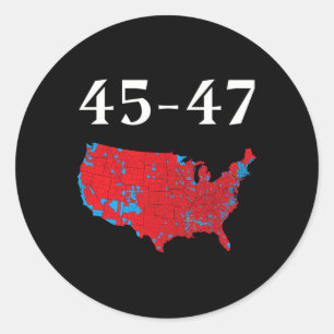 Adesivo 45 47 Mapa Eleitoral de Trump 2024
