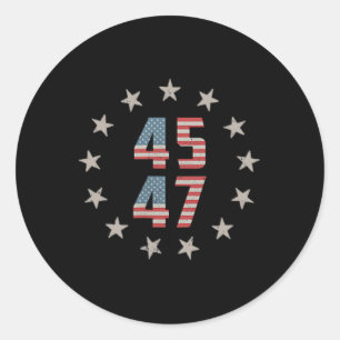 Adesivo 45 47 Presidente Retro Vintage Usa Flag 2024 Presi