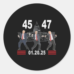 Adesivo 45 47 Presidente Trump Vitória Dança Inauguração D