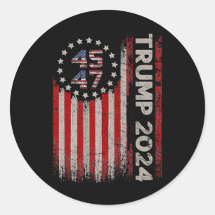 Adesivo 45 47 Trump 2024 American Flag