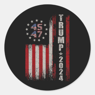 Adesivo 45 47 Trump 2024 American Flag