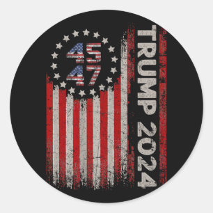 Adesivo 45 47 Trump 2024 American Flag