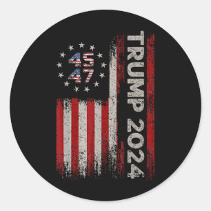 Adesivo 45 47 Trump 2025 American Flag _1