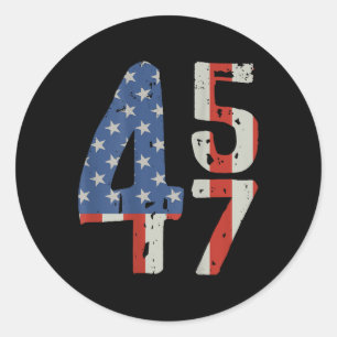 Adesivo 45 47 Trump 2025 American Flag (no Back)