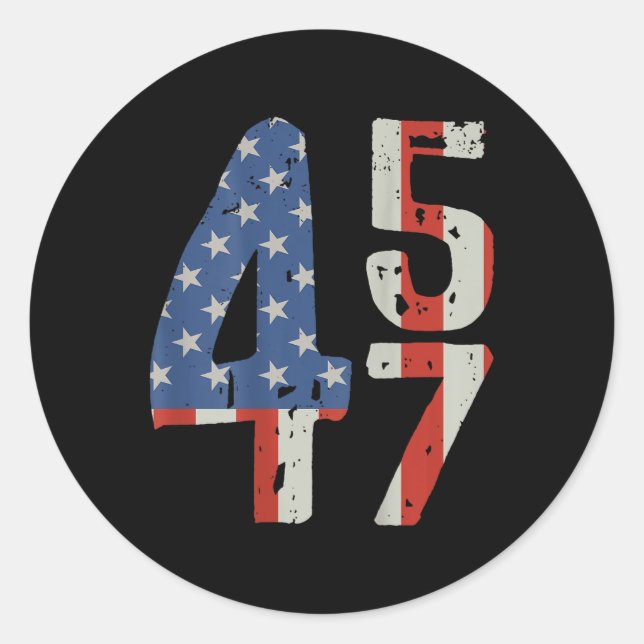 Adesivo 45 47 Trump 2025 American Flag (no Back) (Frente)