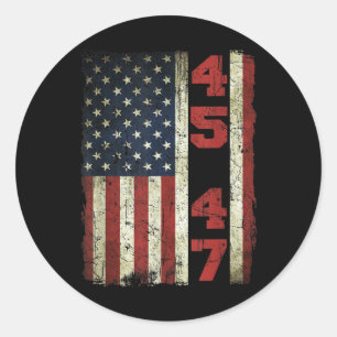 Adesivo 45 47 Trump Vintage Estados Unidos Flag 2025 Presi