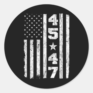 Adesivo 45 47 Trump Vintage Estados Unidos Flag 2025 Presi