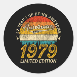 Adesivo 46 anos 1979 Retro Incrível 46º presente de aniver