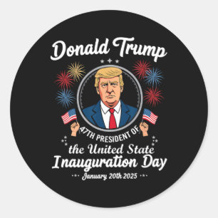 Adesivo 47º Dia da Inauguração do Presidente Donald Trump