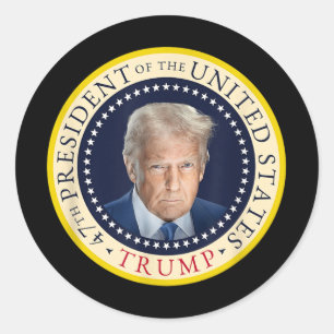 Adesivo 47º Presidente Trump Retrato Oficial Seal 4º de