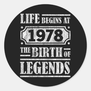 Adesivo 47 Anos De 1978 Nascimento Da Legenda 47.O Anivers