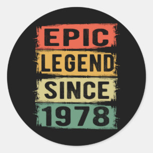 Adesivo 47 Anos De Idade Dia 1978 Legenda Epic 47º Anivers