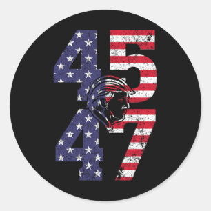 Adesivo 47 As Pessoas 2024 Ficam Com Bandeira Americana 1