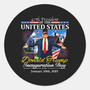 Adesivo 47 Dia da Inauguração do Presidente Donald Trump 2